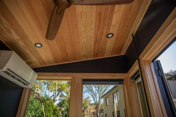 Interior ceiling of stand alone outdoor office