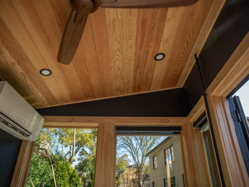 Interior ceiling of stand alone outdoor office