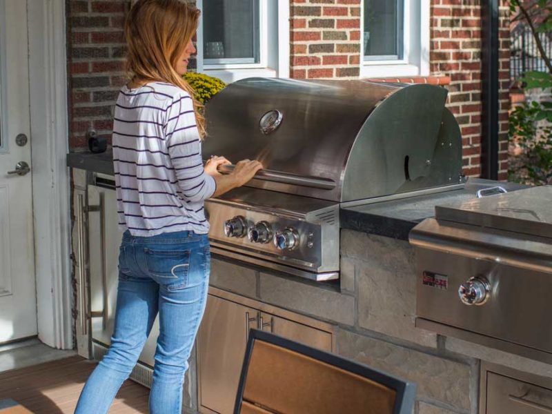 Blaze grills on deck