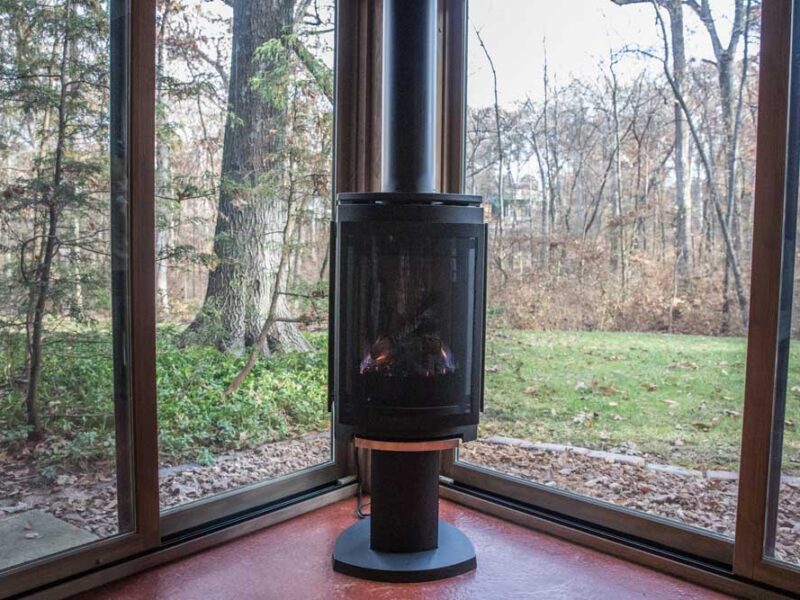 Indoor Sunroom Fireplace with in St. Louis