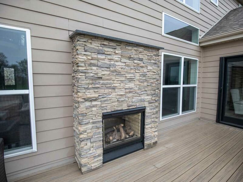 California Custom Decks fireplace