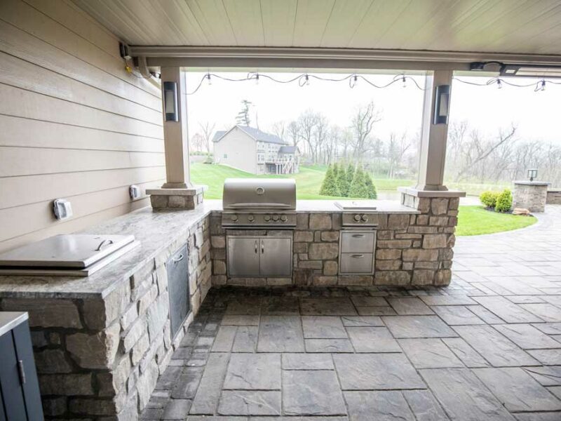 California Custom Decks custom deck and covered patio below and custom outdoor kitchen