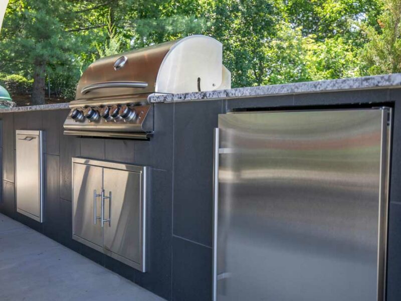 Pavilion with Outdoor Kitchen + Fireplace in Meadowbrook in Ballwin, MO