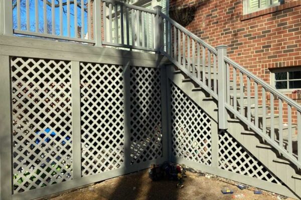 Storage room under deck with lattice in Clayton, MO