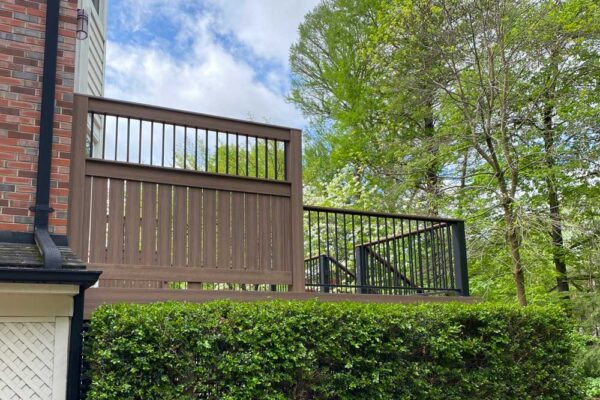 Decking privacy wall on open deck in Clayton, MO