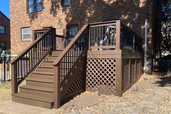 Open composite deck with lattice in Clayton, MO