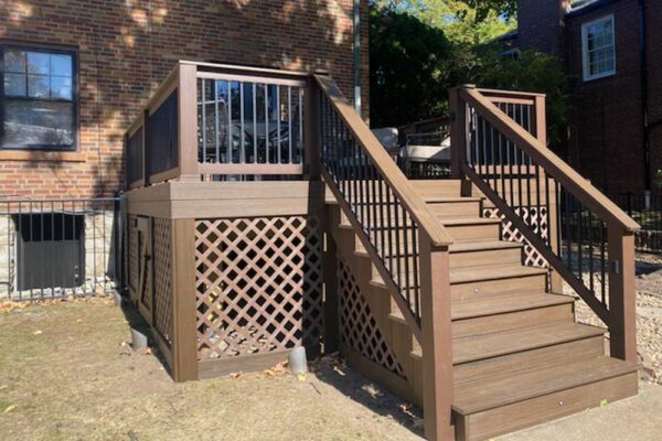 Open composite deck with lattice in Clayton, MO