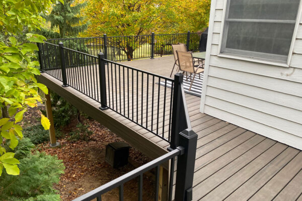 Open deck with black railing in Kirkwood, MO