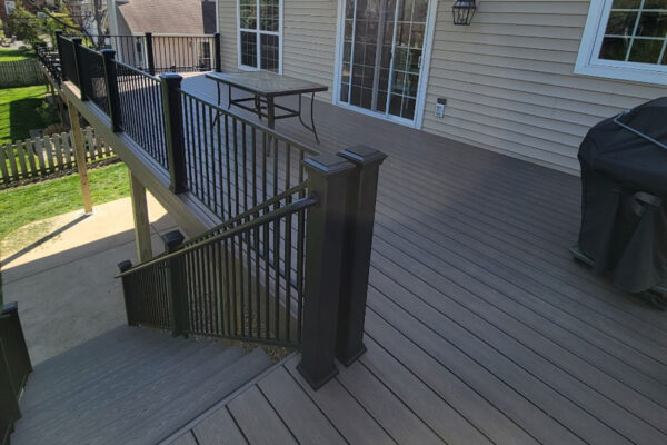 Open deck with black railing in Kirkwood, MO