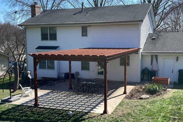 Wood Pergola over patio in Kirkwood MO