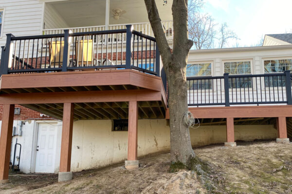 Open deck with black railing in Kirkwood, MO