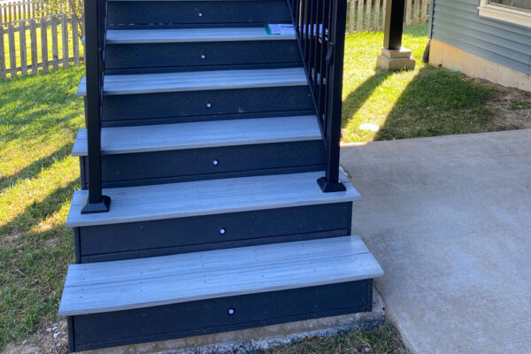 Deck stair lights on composite wood stairs in Kirkwood, MO