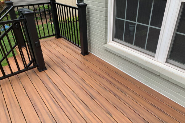 Open deck with black railing in Kirkwood, MO