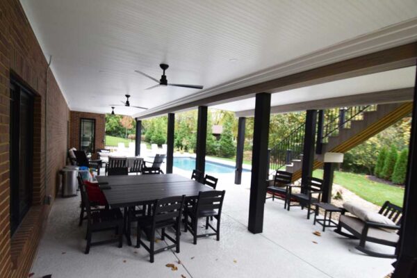 Under deck patio in Ladue, MO