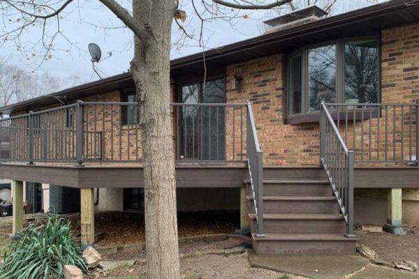 Custom composite deck and stairs in Sunset Hills, MO