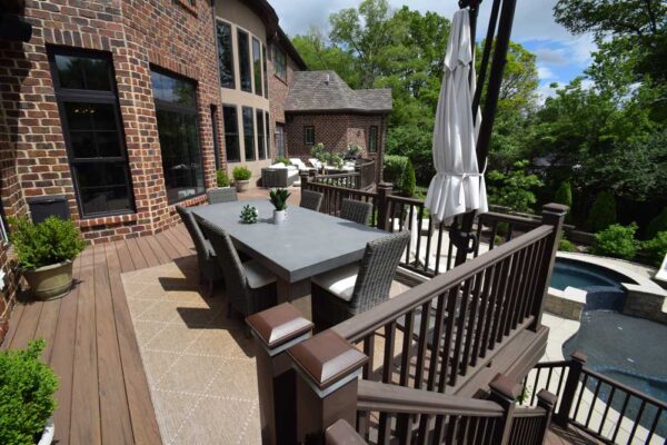 Open deck by pool in Town & Country, MO