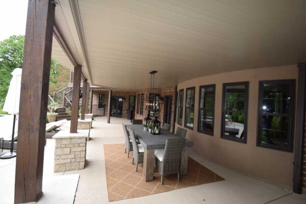 Under deck patio by pool in Town & Country, MO