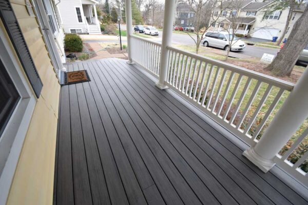 Deck with white railing in Webster Groves, MO