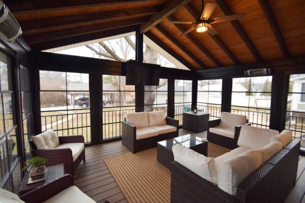 Interior of a three season room in Webster Groves, MO