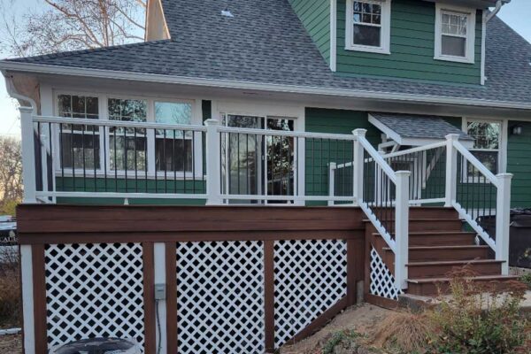 Open deck with white lattice underneath in Webster Groves, MO