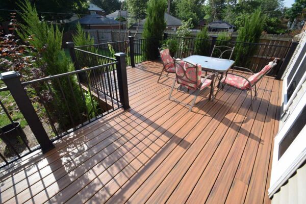 Open deck with black rails in Webster Groves, MO