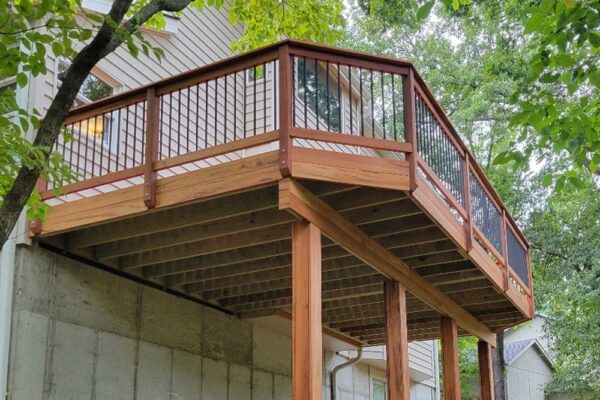 Real wood open deck in Wildwood, MO