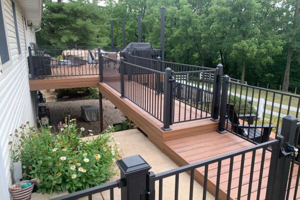 Composite wood open deck in Wildwood, MO