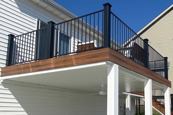 Open deck with under deck patio in Wildwood, MO