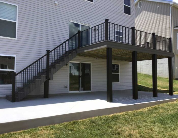 Second Story Custom Deck railing Manchester Missouri