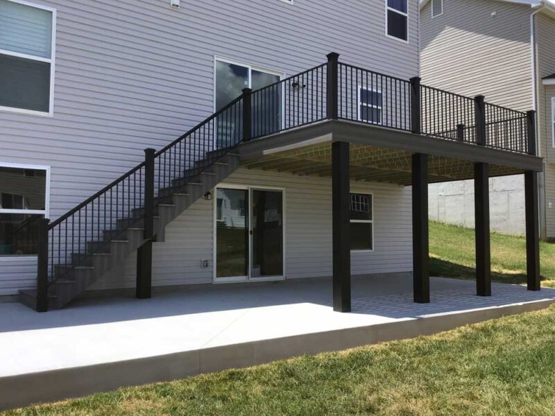 Second Story Custom Deck railing Manchester Missouri