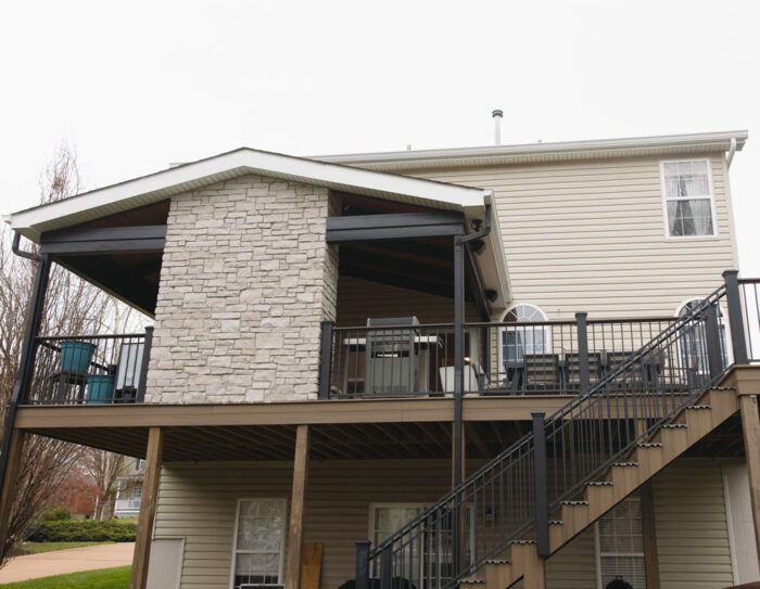 Covered Deck & Fireplace in Glendale, MO