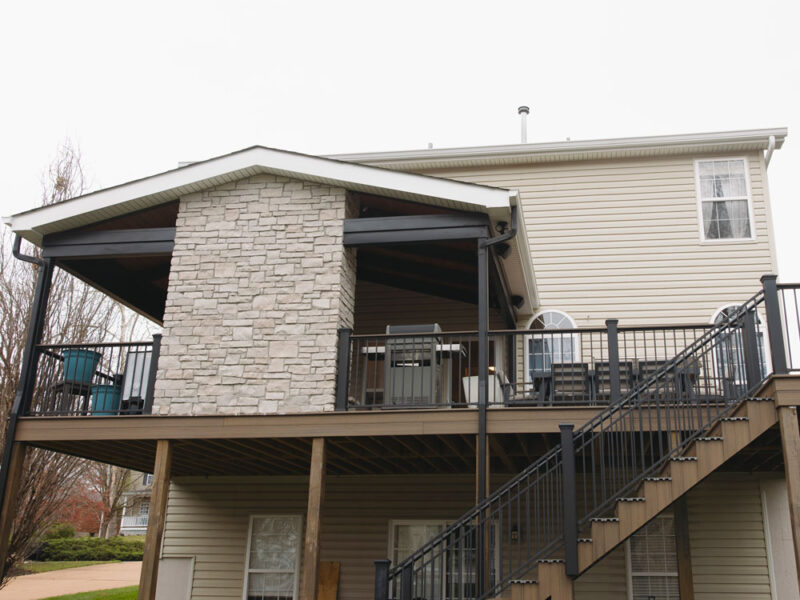 Covered Deck & Fireplace in Glendale, MO